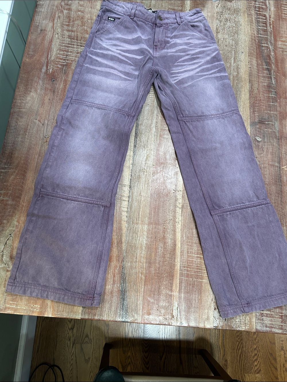 Minga VTG Cora Washed Mauve Straight-Leg Jeans